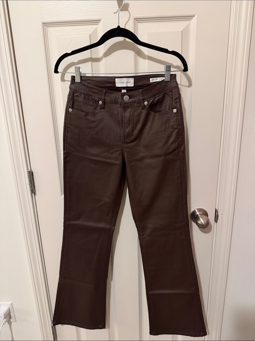 Dear John Brown Boot Cut Coated Pants